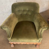 Pair Of Art Deco Brushed Velvet Club Chairs With Wood Claw Feet