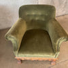 Pair Of Art Deco Brushed Velvet Club Chairs With Wood Claw Feet