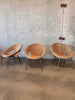 Set Of Three Mid Century Modern Hoop Rattan Style Chairs