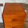 Danish Teak Veneer Three Drawer Mid Century Modern Filing Cabinet