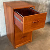 Danish Teak Veneer Three Drawer Mid Century Modern Filing Cabinet