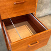 Danish Teak Veneer Three Drawer Mid Century Modern Filing Cabinet