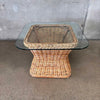 Vintage 1970s Wicker Side Table