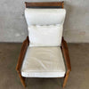 Mid Century Lounge Chair With Leather Upholstery