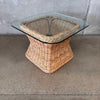 Vintage 1970s Wicker Side Table