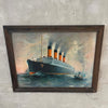 Vintage Tin Ship Framed Art