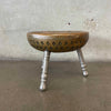 Vintage Tehran Brass Three Legged Foot Warmer Stool