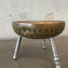 Vintage Tehran Brass Three Legged Foot Warmer Stool