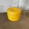 Vintage Round Yellow Vinyl Ottoman