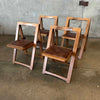 Mid Century Scandinavian Folding Wood Chairs Set of 4