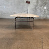 Italian 1960's Travertine Table W/Brass Base
