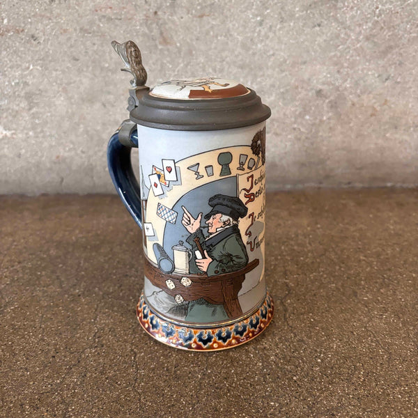 Old Mettlach 3/10 L Beer Stein #2090