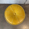 Vintage Round Yellow Vinyl Ottoman