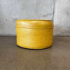 Vintage Round Yellow Vinyl Ottoman