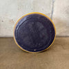 Vintage Round Yellow Vinyl Ottoman