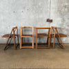 Mid Century Scandinavian Folding Wood Chairs Set of 4