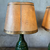 Pair of Vintage Mid Century Modern 1960's Green Pottery Table Lamps