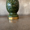 Pair of Vintage Mid Century Modern 1960's Green Pottery Table Lamps