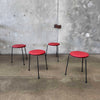 Set of Four Mid Century Iron Tripod Chairs