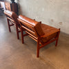 Pair of Danish Teak & Leather Arm Chairs