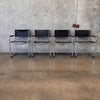 Set of Four Cantilever Chairs By Matted Grassi In Black Leather