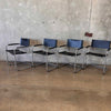 Set of Four Cantilever Chairs By Matted Grassi In Black Leather