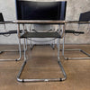 Set of Four Cantilever Chairs By Matted Grassi In Black Leather