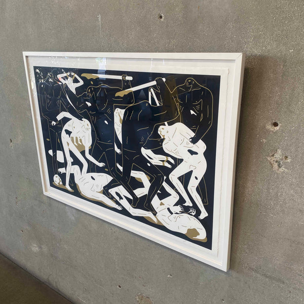 Cleon Peterson "Between Man And God" Black & Gold Screen Print