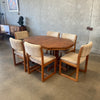 Mid Century Oak Dining Table W/ 6 Chairs