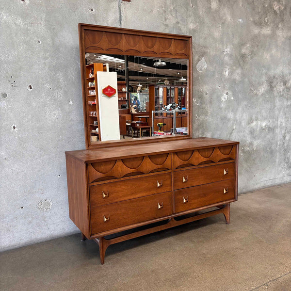 Mid Century Modern Brazilia Walnut Credenza with Mirror