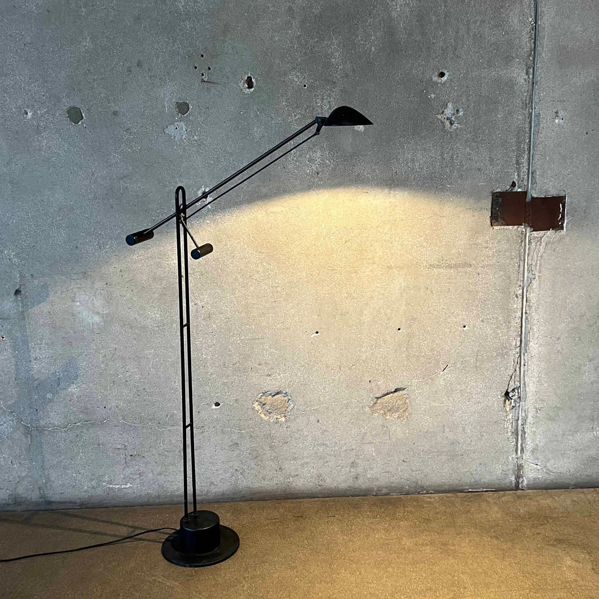 Vintage Post Modern Chrome Adjustable Floor Lamp