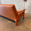 1970s Leather & Teak Danish Sofa