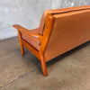 1970s Leather & Teak Danish Sofa