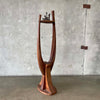 1960's Wooden Abstract Sculpture by J. Dominguez