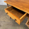 Vintage Wicker & Oak Desk