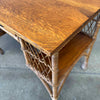 Vintage Wicker & Oak Desk