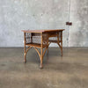 Vintage Wicker & Oak Desk