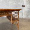 Vintage Wicker & Oak Desk