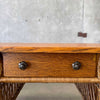 Vintage Wicker & Oak Desk