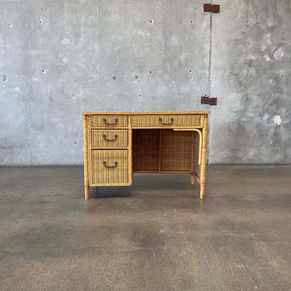 Vintage Rattan & Wicker Desk