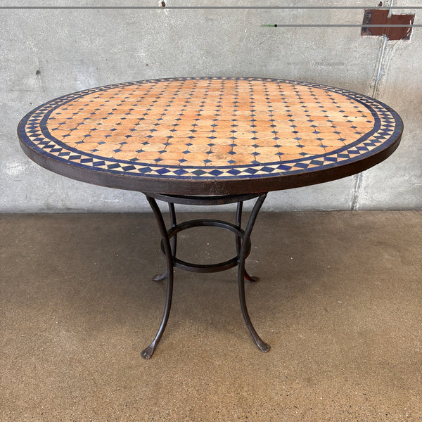 Vintage Handmade Moroccan Mosaic Tile Top Table