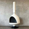 Vintage Mid Century Modern Off White Malm "Fire Drum 3" Fireplace