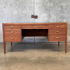 Mid Century Walnut Desk With Laminate Top