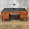 Mid Century Walnut Desk With Laminate Top