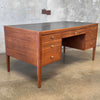 Mid Century Walnut Desk With Laminate Top