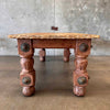 Antique South Western Spanish Stone & Wood Dining Table With Bronze Accents