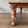 Antique South Western Spanish Stone & Wood Dining Table With Bronze Accents