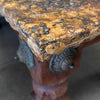 Antique South Western Spanish Stone & Wood Dining Table With Bronze Accents