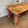 Antique South Western Spanish Stone & Wood Dining Table With Bronze Accents