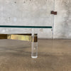 Lucite & Brass Coffee Table